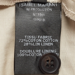 Pre Owned Isabel Marant Cream Cotton Blend Trousers M