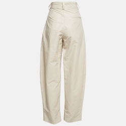 Pre Owned Isabel Marant Cream Cotton Blend Trousers M
