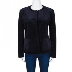 Isabel Marant Etoile Navy Blue Velvet Textured Jacket M
