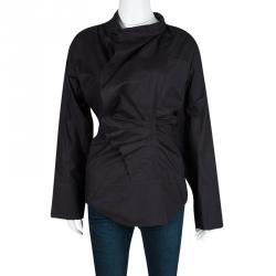 Pre Owned Isabel Marant Navy Blue Cotton Draped Jacket S