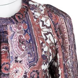 Isabel Marant Glenn Printed Silk Satin Quilted Cropped Jacket S