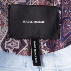 Isabel Marant Glenn Printed Silk Satin Quilted Cropped Jacket S