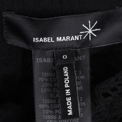 Pre Owned Isabel Marant Black Ruched Tiered Lace Mini Skirt XS