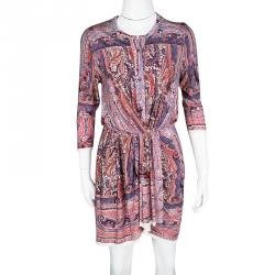 Pre Owned Isabel Marant Maryloe Mankolam Paisley Printed Jersey Mini Dress M