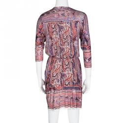 Pre Owned Isabel Marant Maryloe Mankolam Paisley Printed Jersey Mini Dress M