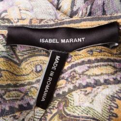 Pre Owned Isabel Marant Paisley Print Smocked Silk Gauze Viola Dress S