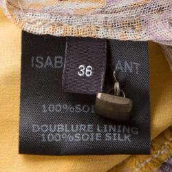 Pre Owned Isabel Marant Paisley Print Smocked Silk Gauze Viola Dress S