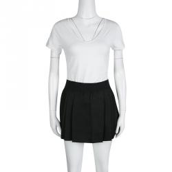 Pre Owned Isabel Marant Black Tencel and Linen Pleated Mini Skirt S