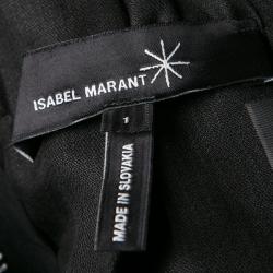 Pre Owned Isabel Marant Black Tencel and Linen Pleated Mini Skirt S