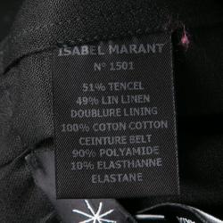 Pre Owned Isabel Marant Black Tencel and Linen Pleated Mini Skirt S