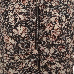 Pre Owned Isabel Marant Wildflower Printed Ruched Silk Zip Front Bali Blouse M
