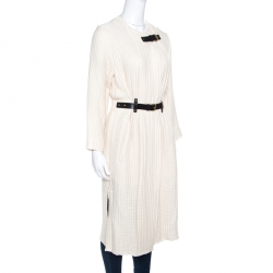 Isabel Marant Cream Cotton Glasco Structured Quilted Long Coat S
