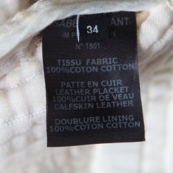 Isabel Marant Cream Cotton Glasco Structured Quilted Long Coat S