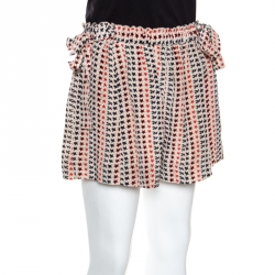 Pre Owned Isabel Marant Etoile Star Printed Silk Bow Detail Shorts M