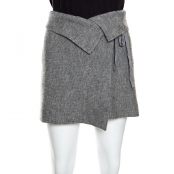 Pre Owned Isabel Marant Etoile Grey Wool Faux Wrap Lyneth Mini Skirt M