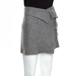 Pre Owned Isabel Marant Etoile Grey Wool Faux Wrap Lyneth Mini Skirt M