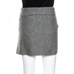 Pre Owned Isabel Marant Etoile Grey Wool Faux Wrap Lyneth Mini Skirt M