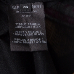 Pre Owned Isabel Marant Black Sheer Silk Crystal Embellished Long Sleeve Golin Blouse S