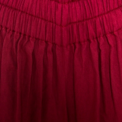 Isabel Marant Burgundy Linen Elasticized Waist Shorts S