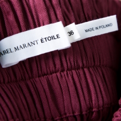 Isabel Marant Burgundy Linen Elasticized Waist Shorts S