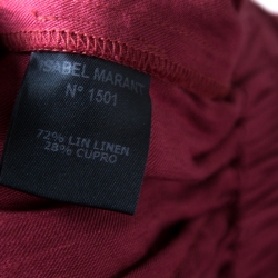 Isabel Marant Burgundy Linen Elasticized Waist Shorts S