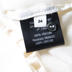 Pre Owned Isabel Marant Etoile Cream Embroidered Ladder Lace Insert Tasseled Hem Kaftan S