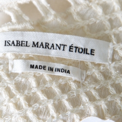 Pre Owned Isabel Marant Etoile Cream Embroidered Ladder Lace Insert Tasseled Hem Kaftan S