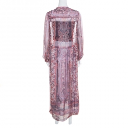 Pre Owned Isabel Marant Paisley Printed Sheer Silk Gauze Samuel Midi Dress M