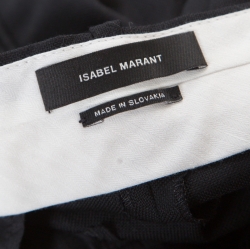 Pre Owned Isabel Marant Black Wool Cropped Straight Fit Formal Trousers L