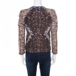 Pre Owned Isabel Marant Multicolor Floral Printed Bead Trim Embellished Reilly Jacket S