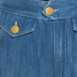 Isabel Marant Etoile Indigo Faded Effect Denim High Waist Flared Bottom Jeans M