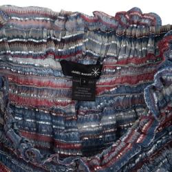 Pre Owned Isabel Marant Smocked Silk Chiffon Culottes S