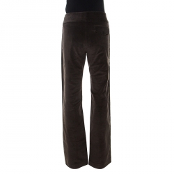 Isabel Marant Brown Corduroy Ruched Belt Detail Trousers S