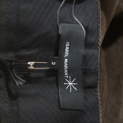 Isabel Marant Brown Corduroy Ruched Belt Detail Trousers S