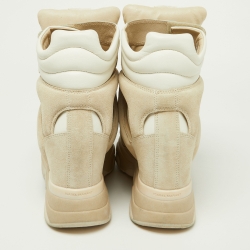 Pre Owned Isabel Marant White/Beige Leather and Suede Balskee Sneakers Size 41