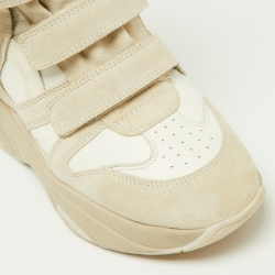 Pre Owned Isabel Marant White/Beige Leather and Suede Balskee Sneakers Size 41