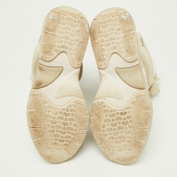 Pre Owned Isabel Marant White/Beige Leather and Suede Balskee Sneakers Size 41