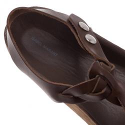 Pre Owned Isabel Marant Brown Braided Leather Brook Sandals Size 39