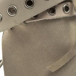 Pre Owned Isabel Marant Beige Suede Mossa Studded Cutout Ankle Boots Size 39