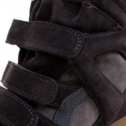 Pre Owned Isabel Marant Grey Suede Bekett Wedge Sneakers Size 39