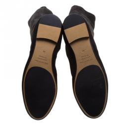 Pre Owned Isabel Marant Black Stretch Suede Brenna Over Knee Thigh High Boots Size 39