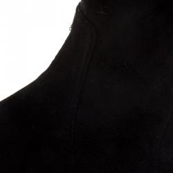 Pre Owned Isabel Marant Black Stretch Suede Brenna Over Knee Thigh High Boots Size 39