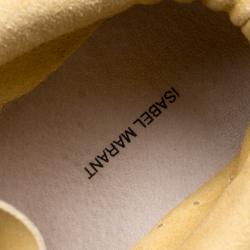 Pre Owned Isabel Marant Mustard Yellow Perforated Suede Etoile Wedge Sneakers Size 41