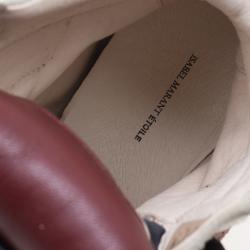 Pre Owned Isabel Marant Multicolor Suede and Leather Bekett Wedge Sneakers Size 40