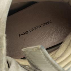 Pre Owned Isabel Marant Beige Suede Bekett Wedge Sneakers Size 37