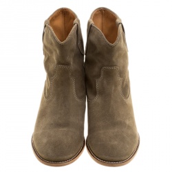 Pre Owned Isabel Marant Beige Suede Crisi Ankle Boots Size 39.5
