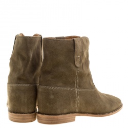 Pre Owned Isabel Marant Beige Suede Crisi Ankle Boots Size 39.5