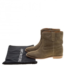 Pre Owned Isabel Marant Beige Suede Crisi Ankle Boots Size 39.5