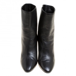 Pre Owned Isabel Marant Black Leather Ankle Boots Size 37