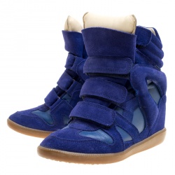 Pre Owned Isabel Marant Blue Suede Bekett Wedge Sneakers Size 37